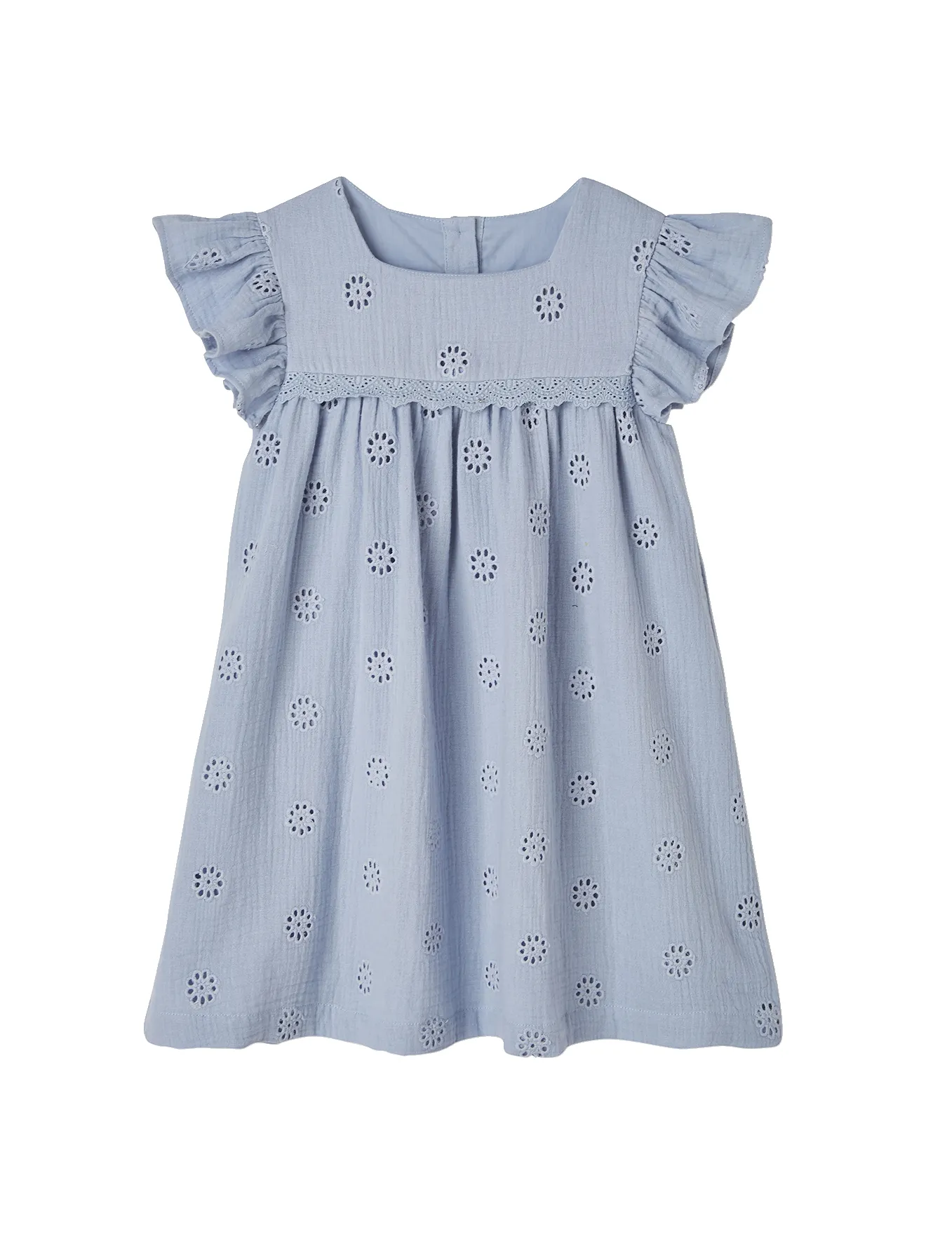 Robe Bleu Ciel Brodée